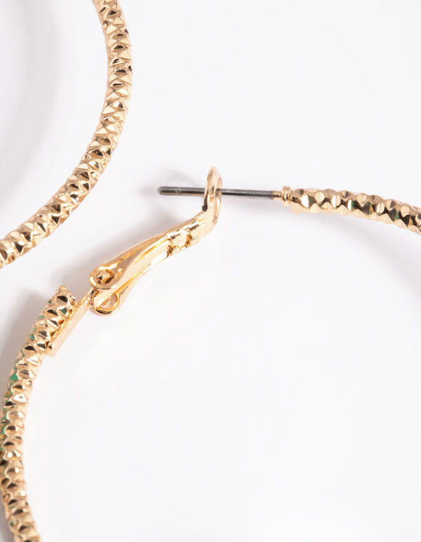 Gold Disc & Flower Cluster Hoop Earrings