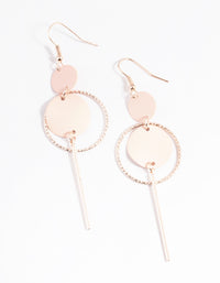 Rose Gold Open Disc & Stick Drop Earrings - link has visual effect only