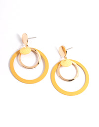 Gold Double Open Circle Drop Earrings - link has visual effect only