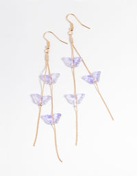 Lilac Tiered Butterfly Drop Earrings - link has visual effect only