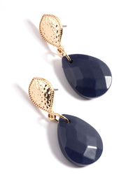 Gold Large Pear Stone Drop Earrings - link has visual effect only