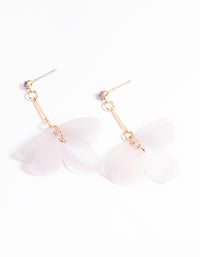 Lilac Frosted Petal Stick Drop Earrings - link has visual effect only