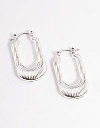 Silver Chubby Square Hoop Earrings - link has visual effect only