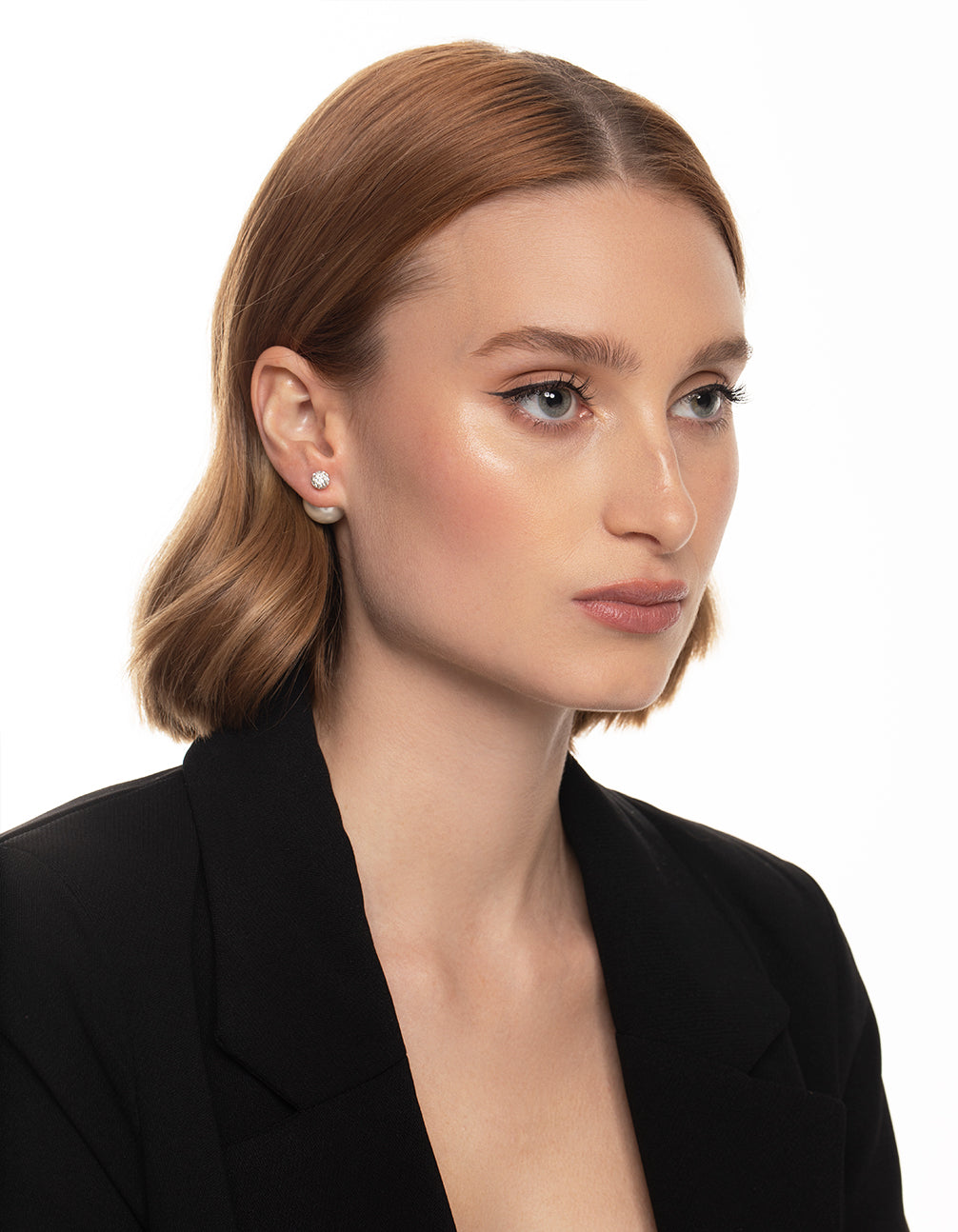 Sterling Silver Pearl Sandwich Stud Earrings