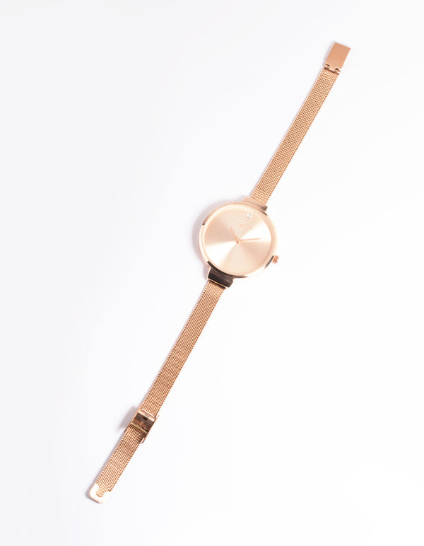 Rose Gold Mesh Watch