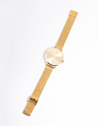 Gold Basic Face Mesh Watch - link has visual effect only