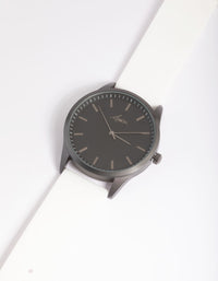 White Large Basic Silicone Watch - link has visual effect only