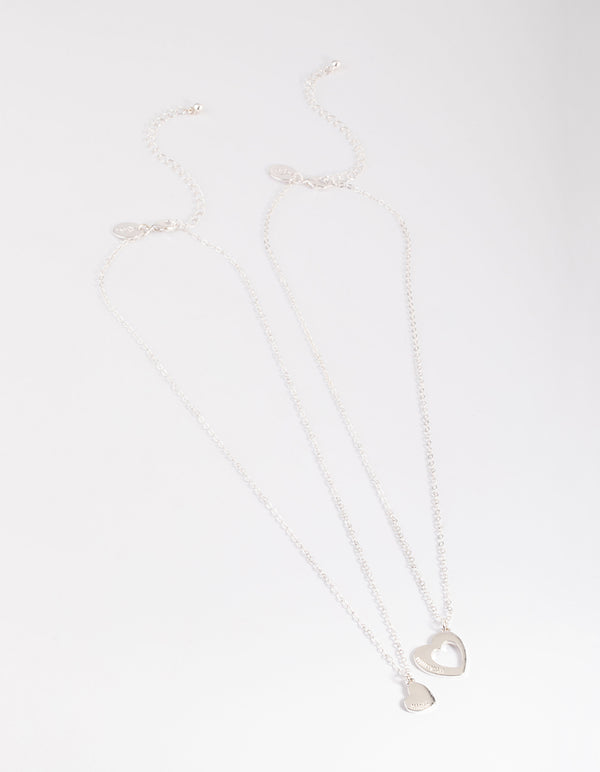 Silver Mumma Mini Heart Necklace Pack