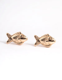Gold Fish Stud Earrings - link has visual effect only