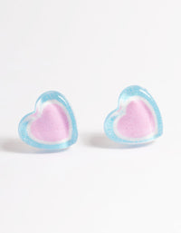 Plastic Resin Heart Stud Earrings - link has visual effect only