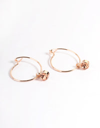 Pink Rose Gold Diamante Stone Hoop Earrings - link has visual effect only