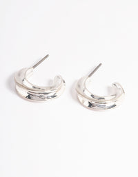 Silver Wrapped Huggie Earrings - link has visual effect only
