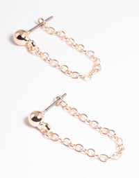 Rose Gold Ball Chain Front & Back Earrings - link has visual effect only