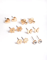 Kids Gold Glitter Mushroom Stud 6-Pack - link has visual effect only