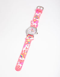 Kids Pink Band Silicone Watch - link has visual effect only