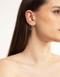 Rose Gold Plated Brass Butterfly Chain 5-Pack Earrings - link has visual effect only