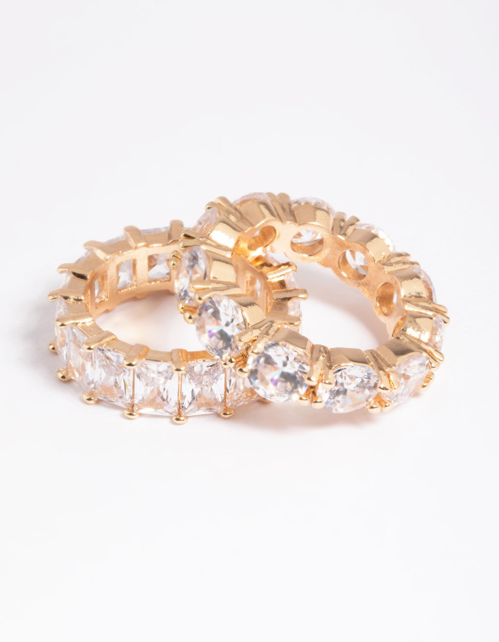 Gold Cubic Zirconia Statement Double Stack Ring - Lovisa
