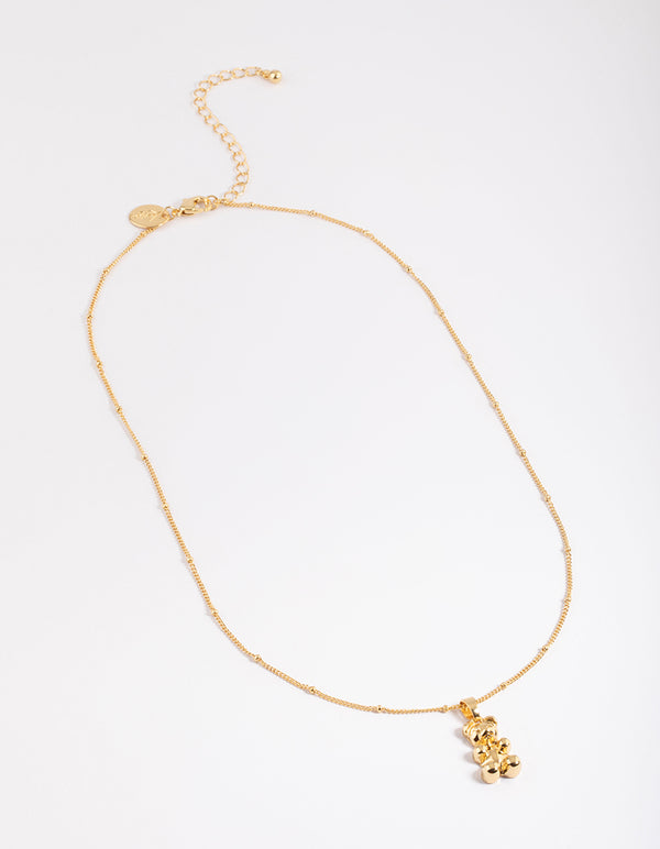 Gold Plated Bear Ball Necklace