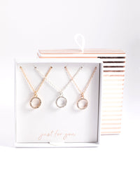 Mixed Metal Diamante Open Circle Necklace Pack - link has visual effect only