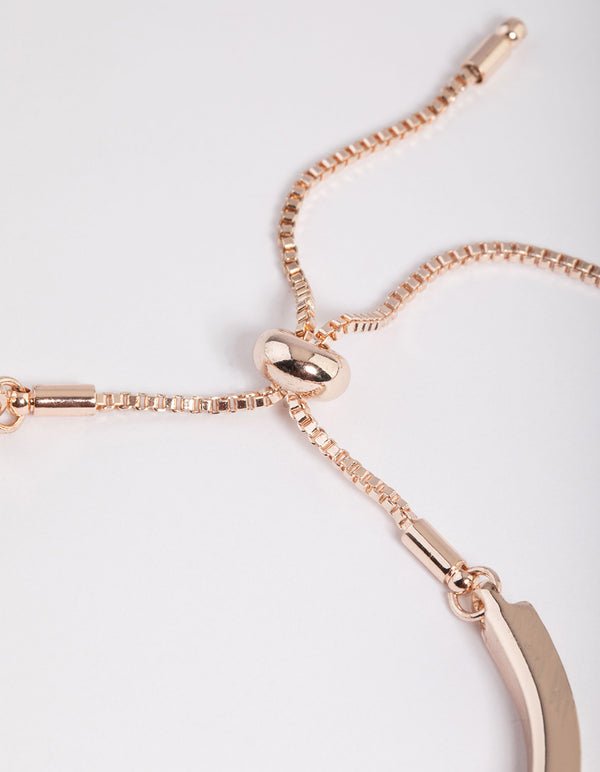 Rose Gold Diamante Bangle with Toggle Bracelet