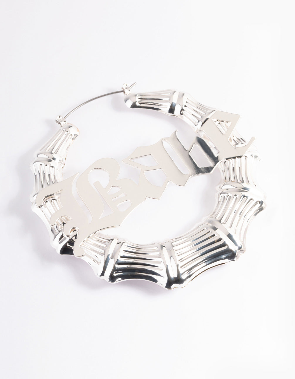 Silver Babe Bamboo Hoop Earrings