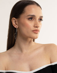 Silver Twist Ball Chain Drop Earrings - link has visual effect only