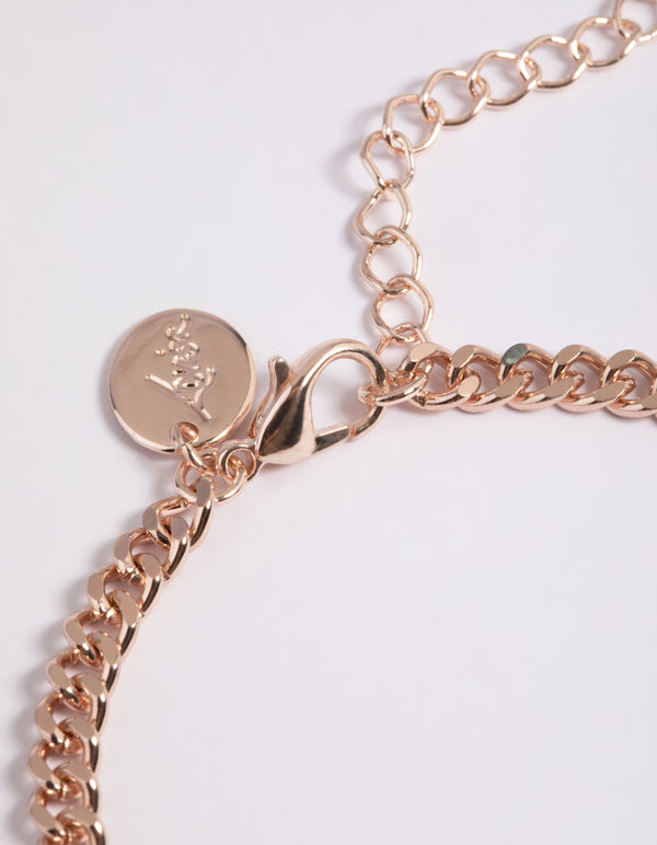 Rose Gold Diamante Butterfly Chain Bracelet