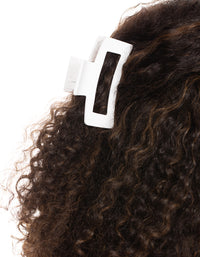 White Matte Rectangle Outline Claw Clip - link has visual effect only