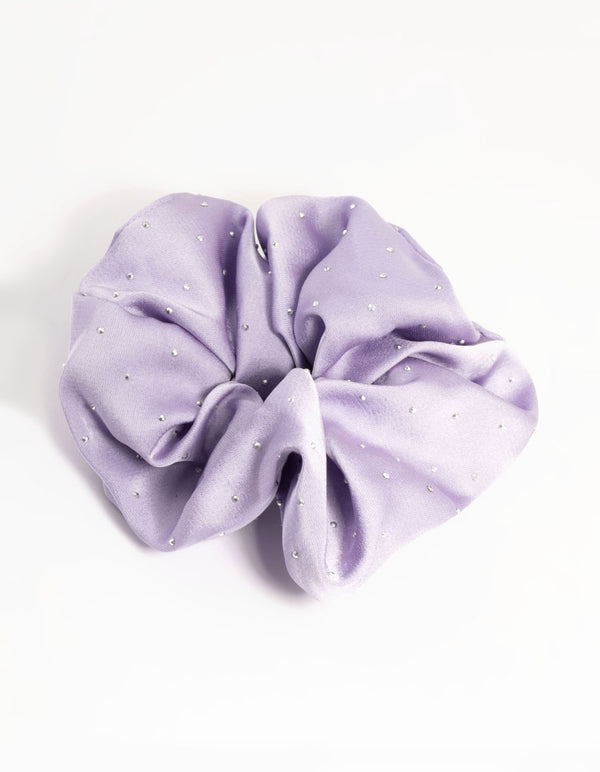Lilac Diamante Scrunchie