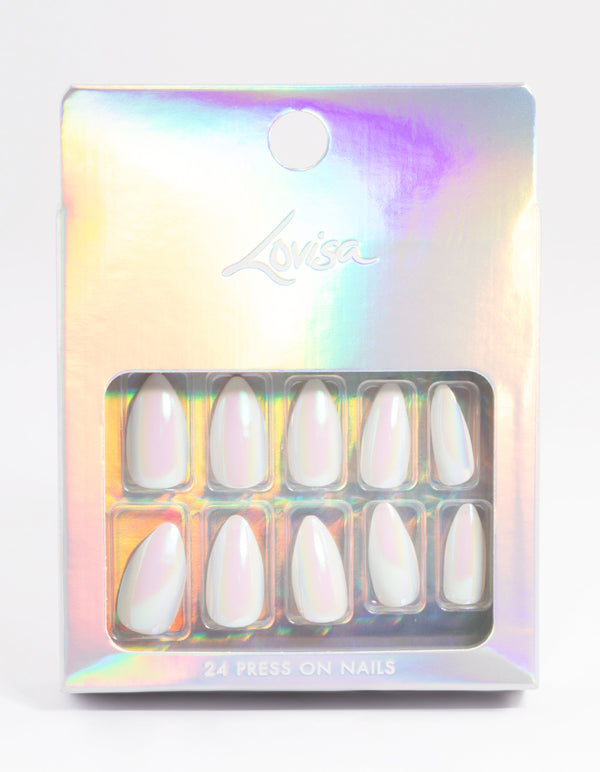 Pearl Iridescent Press On Nails