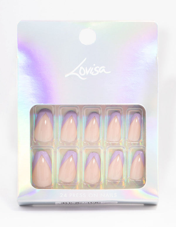 Purple Pointed Tip Press On Nails