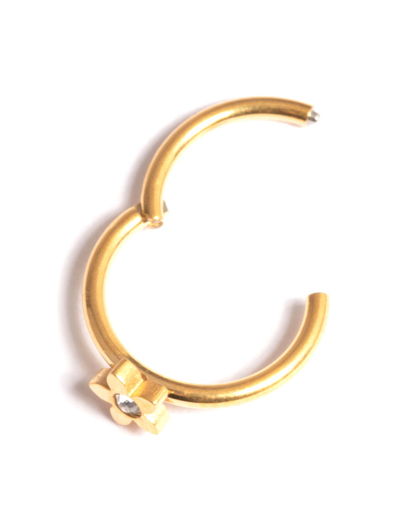 Gold Plated Surgical Steel Flower Clicker