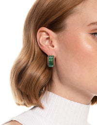 Worn Gold Chubby Resin Hoop Earrings - link has visual effect only