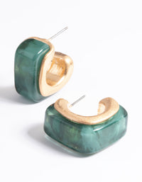 Worn Gold Chubby Resin Hoop Earrings - link has visual effect only