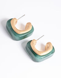 Worn Gold Chubby Resin Hoop Earrings - link has visual effect only