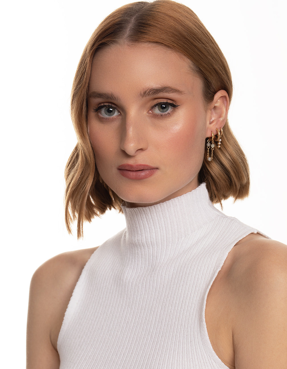 Worn Gold Pearl & Bead Hoop Earrings Pack