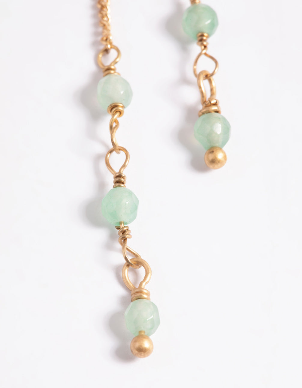 Worn Gold Mini Oval Threader Earrings