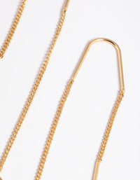 Worn Gold Threader Oval Earrings - link has visual effect only