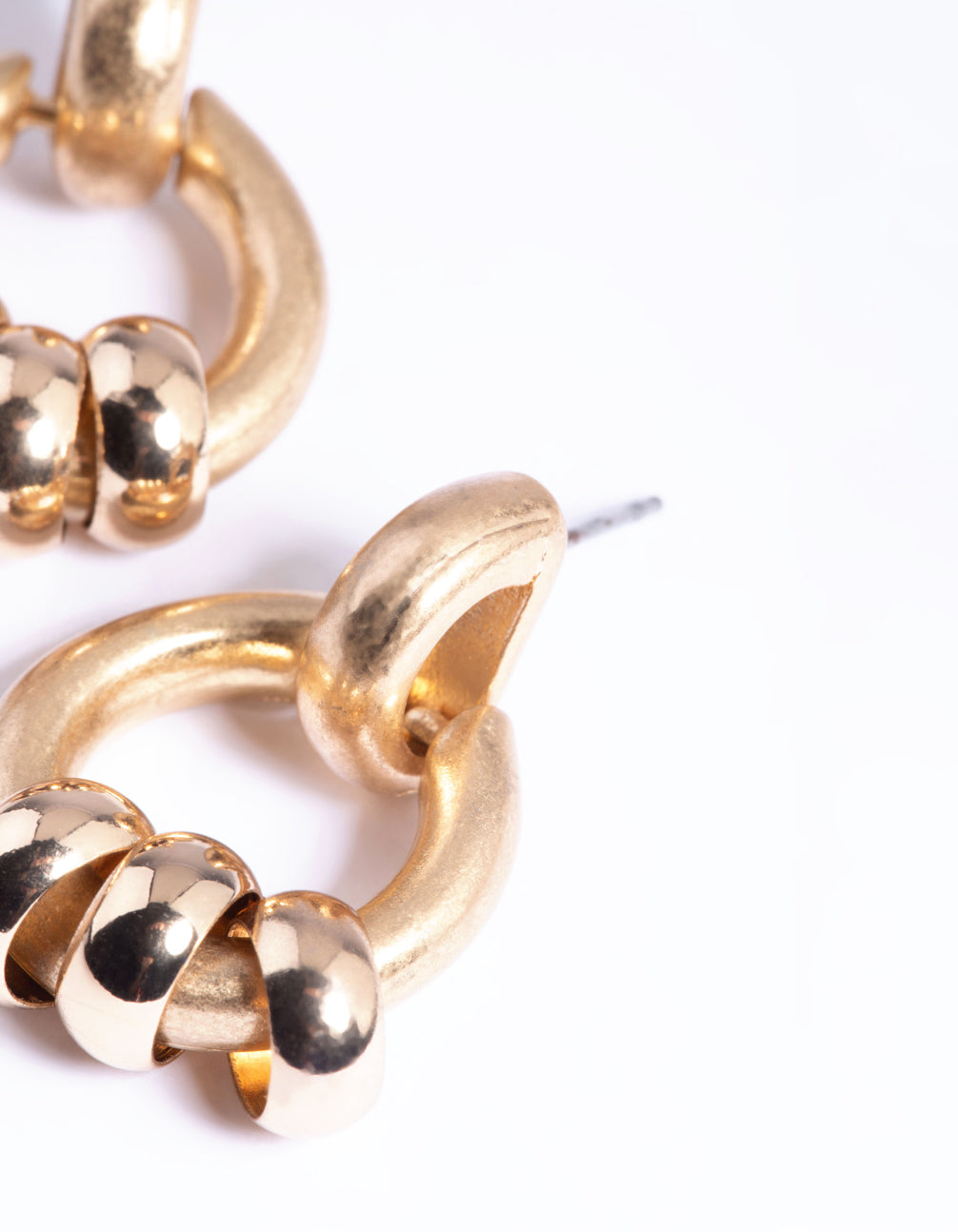 Worn Gold Small Door Knocker Earrings
