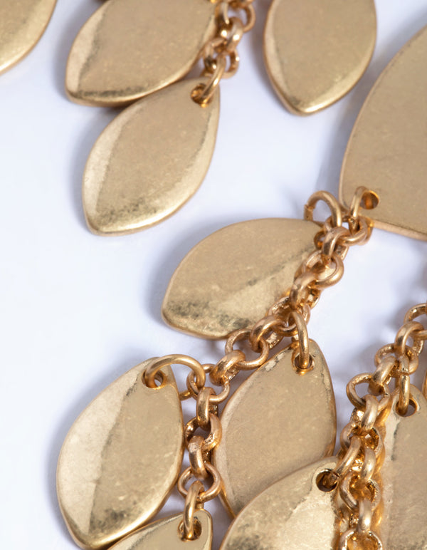 Worn Gold Metal Drop Earrings