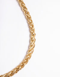 Worn Gold Rounded Twist Chain Necklace - link has visual effect only