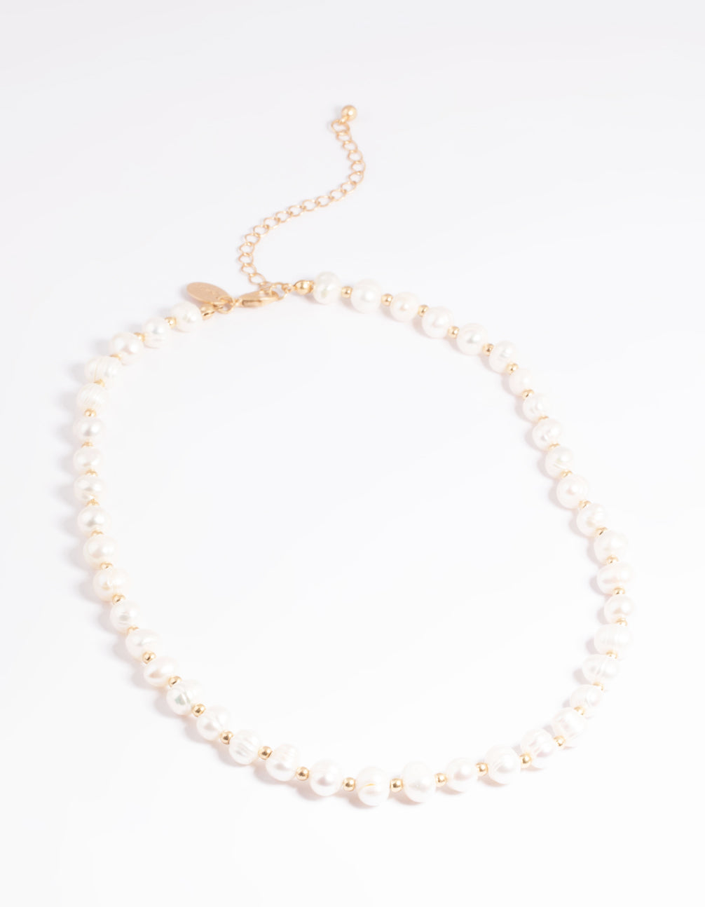 Worn Gold Freshwater Pearl & Bead Necklace