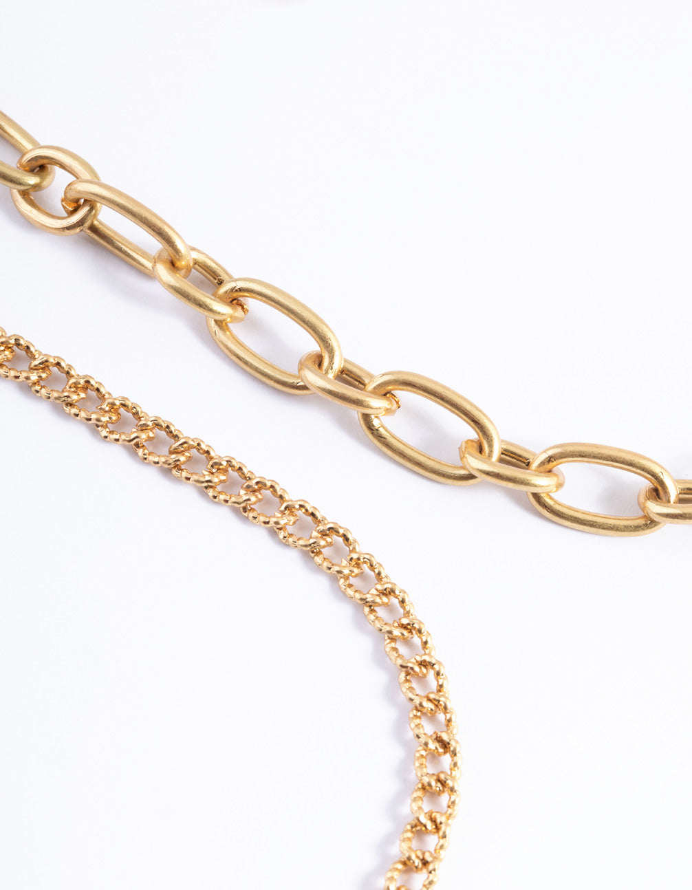 Worn Gold Mix Chain Choker 4-Pack