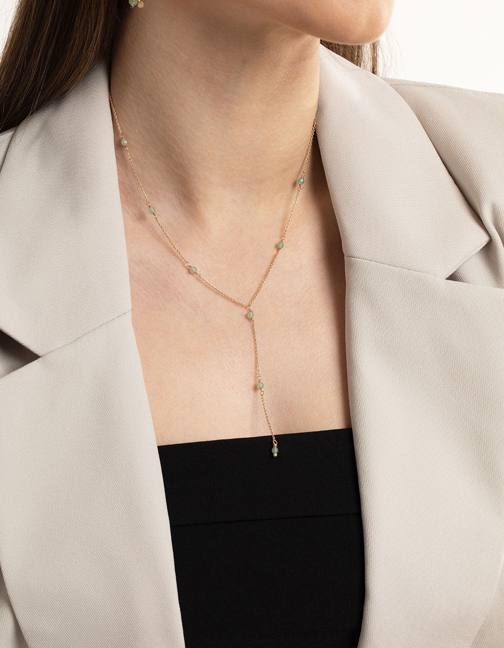 Worn Gold Mini Oval Necklace