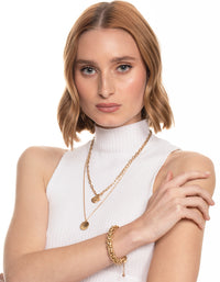 Worn Gold Chunky Twist Chain Bracelet - link has visual effect only