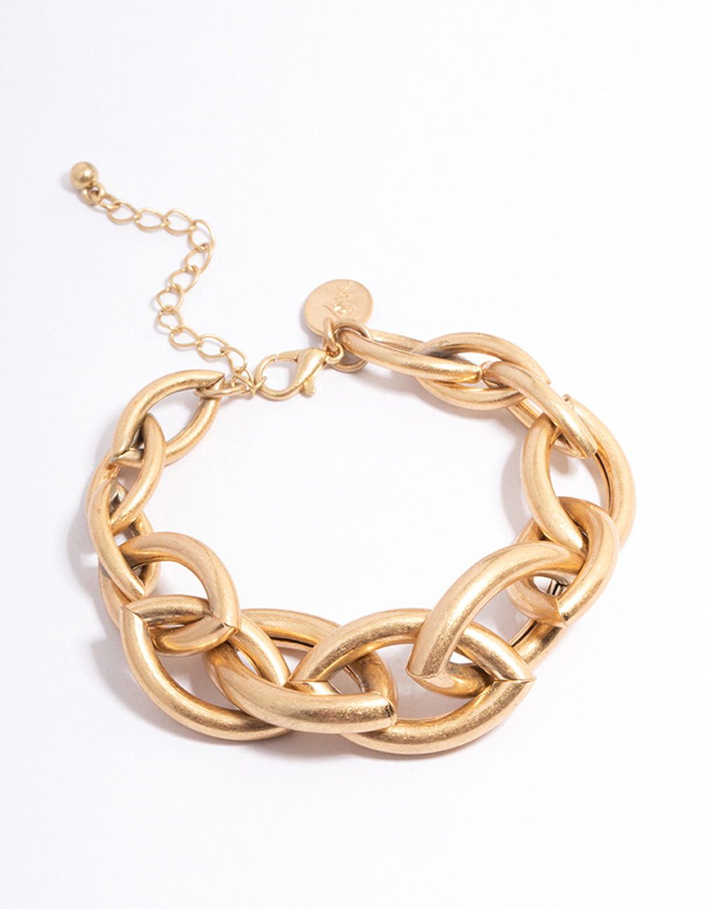 Worn Gold Oval Link Chain Bracelet