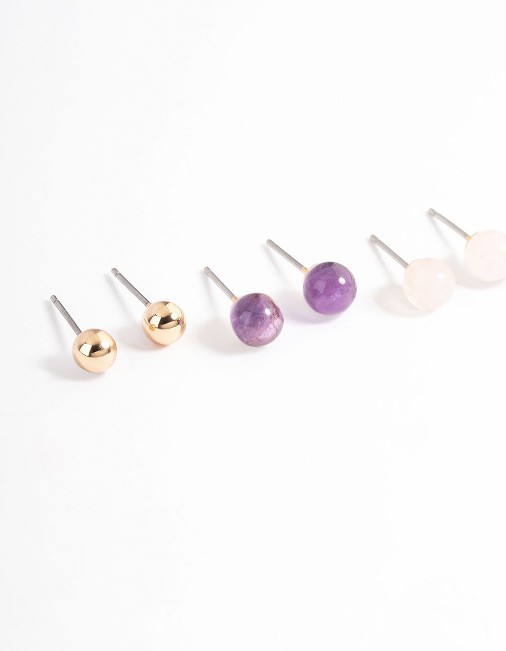 Mixed Metal Graduated Ball Stack Earring Pack