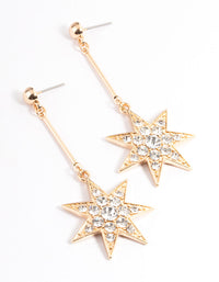 Gold Stick & Celestial Drop Earrings - link has visual effect only
