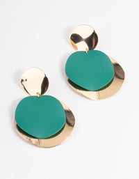 Gold Multi Textured Disc Drop Earrings - link has visual effect only