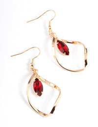 Red Marquise Open Twist Drop Earrings - link has visual effect only